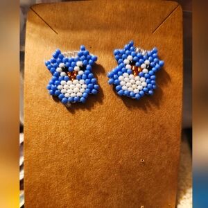Handmade cute dainty owl earrings